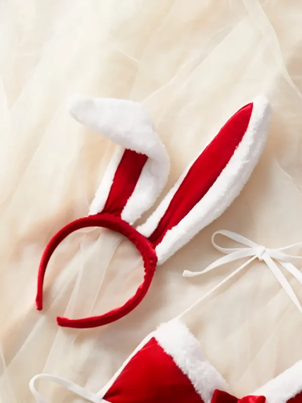 Conejita Festiva – Set navideño travieso de 3 piezas - Image 3